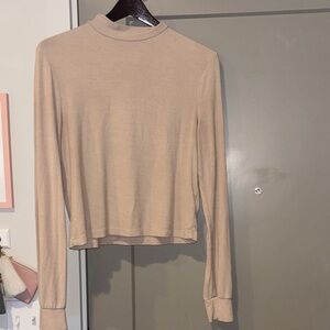 Essentials Long Sleeve Mockneck- Tan